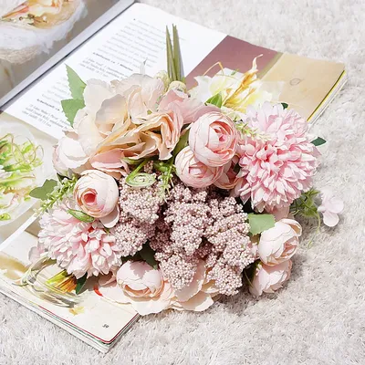 1 Bouquet de fleurs artificielles pour mariage Vase de demoiselle d'honneur produits ménagers