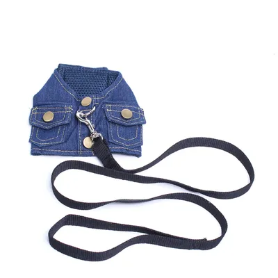 XKSRWE-Collier de marche en maille souple pour animaux de compagnie contrôle du denim SFP et