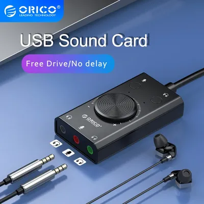 ORICO-Carte son externe USB 2 en 1 adaptateur audio 3.5mm pour microphone écouteurs interface