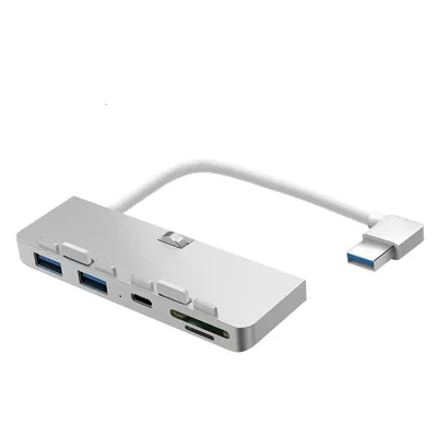 HUWEI – HUB 3 ports USB 3.0 en alliage d'aluminium avec lecteur de carte SD/TF pour iMac 21.5 27