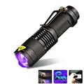 Lampe de poche LED UV torche ultraviolette avec fonction Zoom Mini UV 365nm/395nm lumière noire