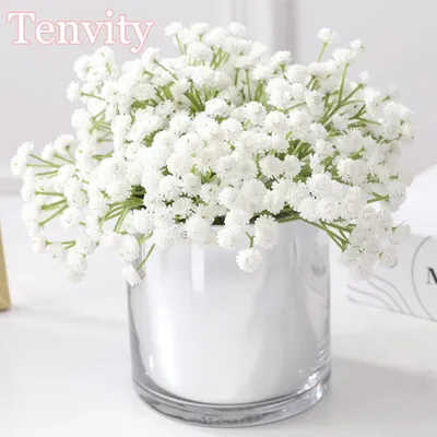 Bouquet de gypsophila artificielles blanches en plastique fausses fleurs arrangement de décoration
