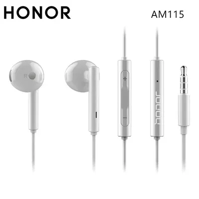 Honor – écouteurs intra-auriculaires AM115 avec micro et télécommande Jack 3.5mm pour téléphones