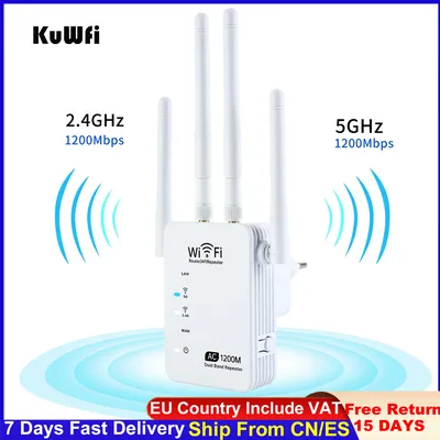 KuWFi-Répéteur WiFi 5G 1200Mbps Stérilisation du routeur Amplificateur WiFi 11ac Prolongateur
