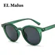 EL Malus-Lunettes de soleil à monture ronde pour femmes lunettes de soleil rétro rose vert