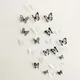 Autocollant mural papillon en cristal 3D 18 pièces noir et blanc décoration de mariage Stickers