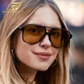 SIMPRECT-Lunettes de soleil rétro pour femmes UV400 grandes lunettes de soleil dégradées marque