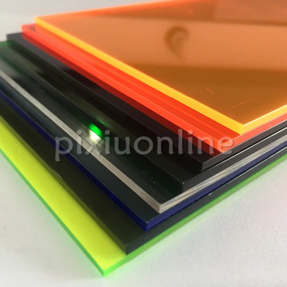 Panneau acrylique 8 couleurs différentes, 10x20cm, panneau Perspex J351, feuille de plastique transparente, fabrication de bricolage