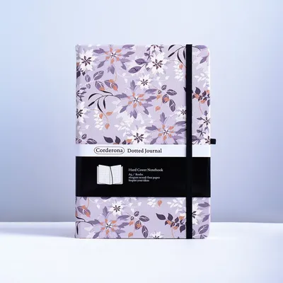 Carnet de notes à couverture rigide avec bande élastique journal de voyage gris floral journal à