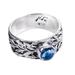 Leaf Encounter,'Leaf Motif Blue Topaz Ring'