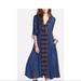 Free People Dresses | Free People | Embroidered Fit & Flare Midi Dress | Color: Blue/Red | Size: 0