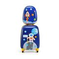 Maxmass 2PCS Kids Luggage Set, Hard Shell Children Trolley Case with 4 Universal Wheels, Girls Boys Suitcase and Backpack Set for Travel (12"+16")