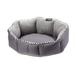 Solid Charcoal Round Pet Bed, 18" L X 13" W, Small, Gray / Multi-Color