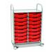 Gratnells Callero Plus Double Column 16 Compartment Tote Tray Cart w/ Bins Plastic in Red | 41.5 H x 27.2 W x 16.9 D in | Wayfair SSET05440909