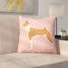 Wildon Home® Burniece Basenji Indoor/Outdoor Throw Pillow Polyester/Polyfill blend in Pink | 18 H x 18 W x 3 D in | Wayfair