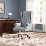 Lark Manor™ Sugarcreek Executive Chair Upholstered, Linen in Gray | 46.02 H x 26.77 W x 31.69 D in | Wayfair 93DC2A0785CD4291BA59AB85269262F0