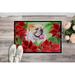 Red Barrel Studio® English Bulldog Poinsettas 36 in. x 24 in. Non-Slip Outdoor Door Mat Synthetics in White | 24 W x 36 D in | Wayfair