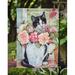 Red Barrel Studio® Black & White Rose Cat 2-Sided Garden Flag, Polyester in Gray | 15 H x 11 W in | Wayfair 4922EB53BD544A87A47FDC5E10892CD3