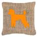 Winston Porter Poodle Burlap Square Indoor/Outdoor Throw Pillow Polyester/Polyfill blend in Orange | 18 H x 18 W x 5.5 D in | Wayfair