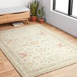 Red 102 x 0.38 in Area Rug - Birch Lane™ Aden Oriental Hand-Hooked Wool Ivory/Rust Area Rug Wool | 102 W x 0.38 D in | Wayfair