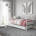 Hashtag Home Ekstrom Twin Steel Daybed w/ Trundle Metal in White | 39.5 H x 41.5 W x 77.5 D in | Wayfair CFA08F2AA7A24F01B8A288D675609F89