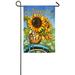 August Grove® Happy Day Sunflowers 2-Sided Polyester 18 x 13 in. Garden Flag in Blue/Brown/Orange | 18 H x 12.5 W in | Wayfair