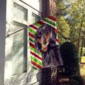 The Holiday Aisle® Candy Cane Holiday Christmas House Vertical Flag, Polyester in Green/Black | 40 H x 28 W in | Wayfair