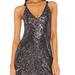 Free People Dresses | Free People Gold Rush Black Silver Mini Dress Xs | Color: Black | Size: Xs