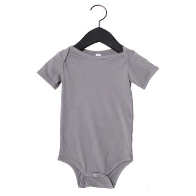 Bella + Canvas 100B Infant Jersey Short-Sleeve One-Piece Top in Storm size 3-6MOS | Cotton B100B