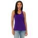 Bella + Canvas B6008 Women's Jersey Racerback Tank Top in Team Purple size Medium | Cotton 6008, BC6008