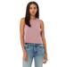 Bella + Canvas 6682 Women's Racerback Cropped Tank Top in Heather Orchid size Medium | Cotton/Polyester Blend B6682, BC6682