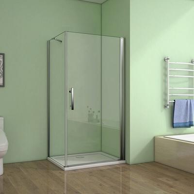 90 Tür x 80 Seitenwand xH.195cm 6mm nano glas Eckeinstieg Image