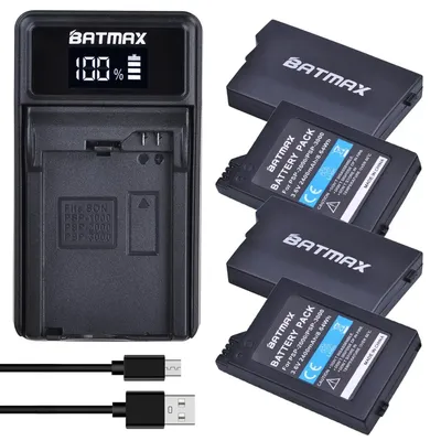 Batterie PSP-2000 Batmax 2400mAh + chargeur USB LED pour manette Sony PSP2000 PSP3000 pour manette