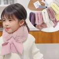 Écharpe en peluche pour enfants version coréenne col vert froid chaud tout assressenti bavoir
