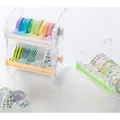 Distributeur de ruban adhésif en plastique transparent pratique porte-ruban de bureau avec