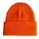 Bonnets tricotés pour hommes et femmes bonnet tête de mort uni manchette chaude orange jaune