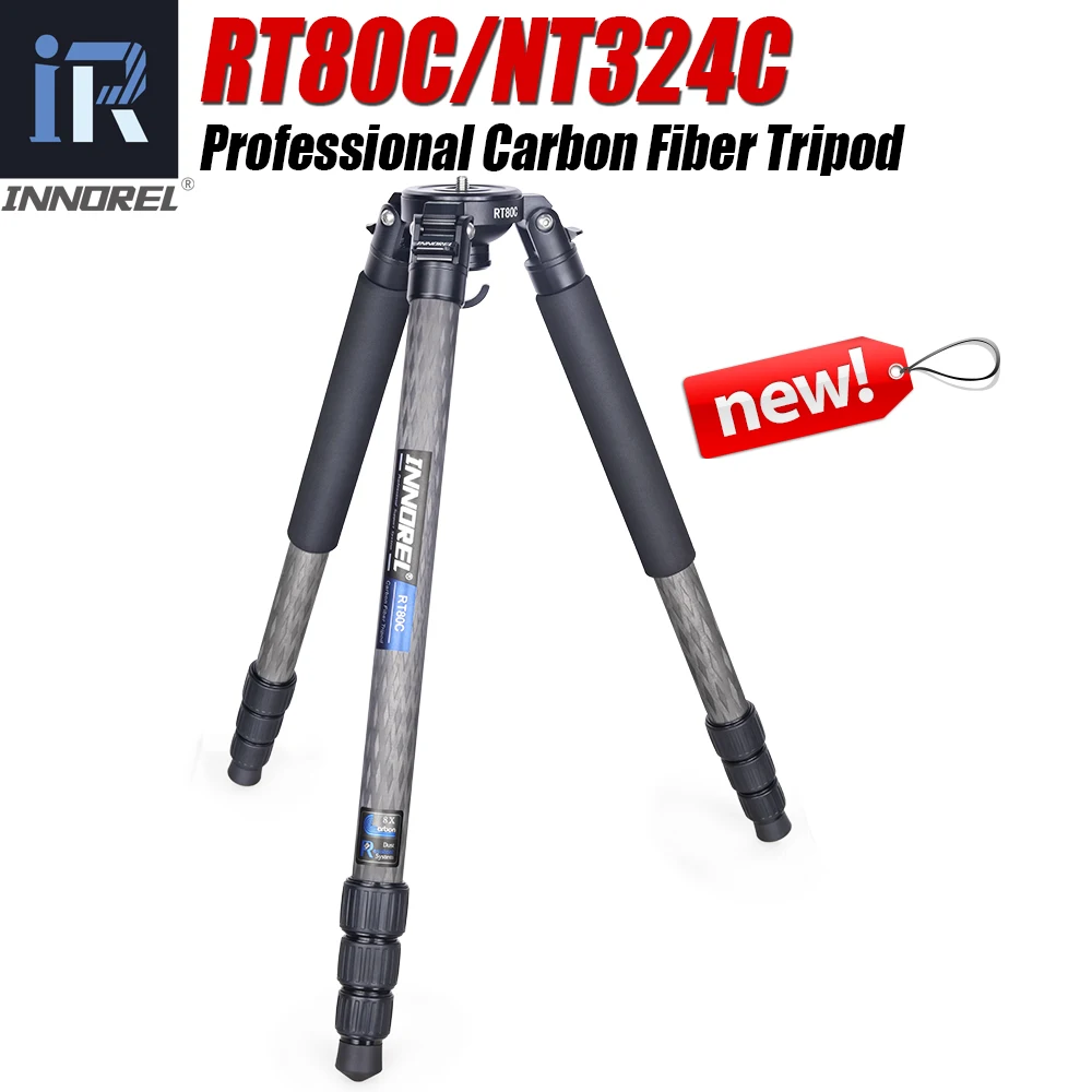 INNOREL RT80C trépied de caméra en Fiber de carbone professionnel observation des oiseaux trépied robuste 75mm adaptateur de bol pour caméscope vidéo DSLR
