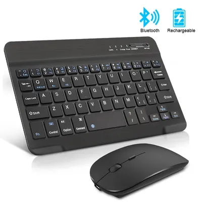 Mini clavier et souris sans fil Bluetooth Rechargeable espagnol russe pour PC tablette