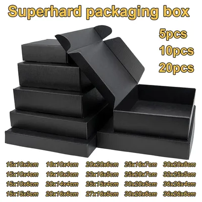 Boîte d'emballage postale en carton noir petit cadeau livraison express 5 pièces 10/20 pièces
