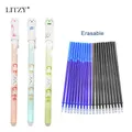 Stylo gel effaçable chat bleu Kawaii fournitures scolaires et de bureau outil d'écriture cadeau