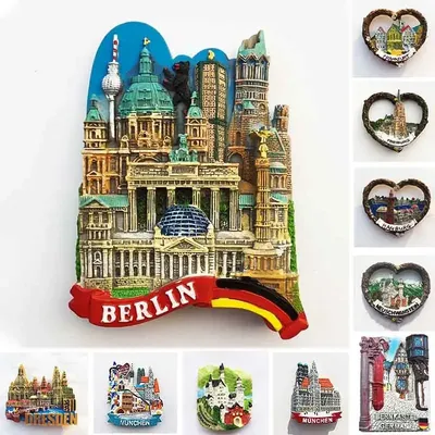 Aimants de réfrigérateur allemands Souvenirs touristiques Autocollants magnétiques Cadeaux de