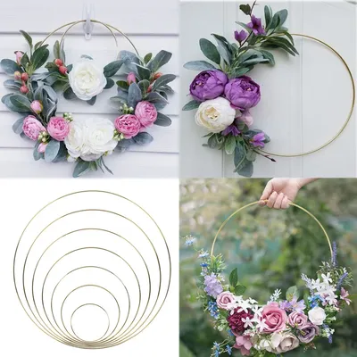 Couronne de rotin en métal pour décoration de mariage cerceau floral fleur artificielle décor de