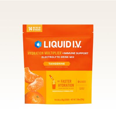 Liquid I.V. Tangerine Powdered Hydration Multiplier w/Immune Support - Powdered Electrolyte Drink Mix Packets