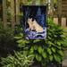 Red Barrel Studio® Starry Night French Bulldog 2-Sided Garden Flag, Polyester in Black/Blue/Gray | 15 H x 11 W in | Wayfair