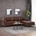 Multi Color Sectional - George Oliver 110" Wide Faux leather Right Hand Facing Sofa & Chaise Faux Leather | 33.5 H x 110 W x 70.75 D in | Wayfair