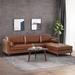 Multi Color Sectional - George Oliver 110" Wide Faux leather Right Hand Facing Sofa & Chaise Faux Leather | 33.5 H x 110 W x 70.75 D in | Wayfair