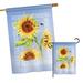 August Grove® Farrad 2 Piece Summer Sunflower Spring Floral Impressions Decorative Vertical 2-Sided Flag Set in Blue/Yellow | Wayfair