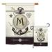 Longshore Tides Westminster Nautical M Initial Impressions Decorative Vertical 2-Sided Polyester Flag Set in Black | 28 H x 18.5 W in | Wayfair