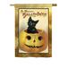 The Holiday Aisle® Arudz Merry Halloween 2-Sided Polyester House Flag in Black/Gray/Yellow | 18.5" H x 13" W | Wayfair