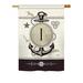 Breakwater Bay Kinnear Nautical Monogram 2-Sided Polyester 18.5 x 13 in. House Flag Metal in Black | 40 H x 28 W in | Wayfair